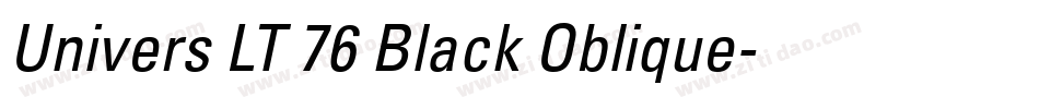 Univers LT 76 Black Oblique字体转换